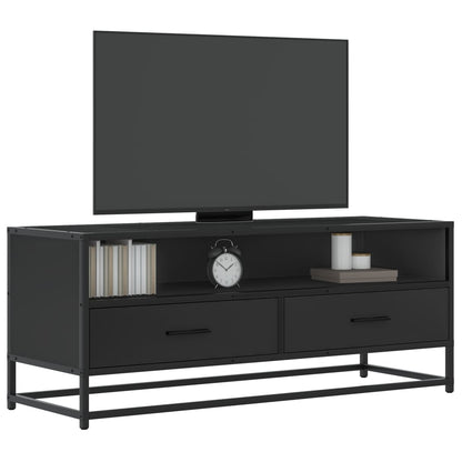 Mobile Porta TV Nero 180x30x50cm in Truciolato e Metallo