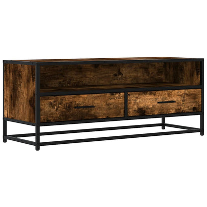 Mobile TV Rovere Fumo 100x34,5x40cm Legno Multistrato e Metallo