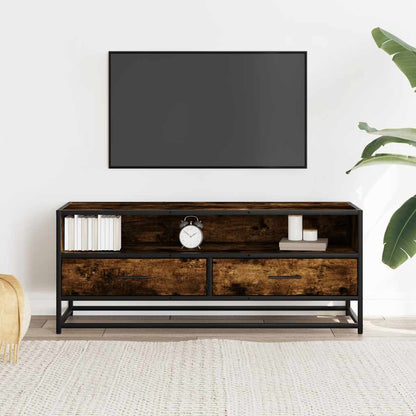 Mobile TV Rovere Fumo 100x34,5x40cm Legno Multistrato e Metallo