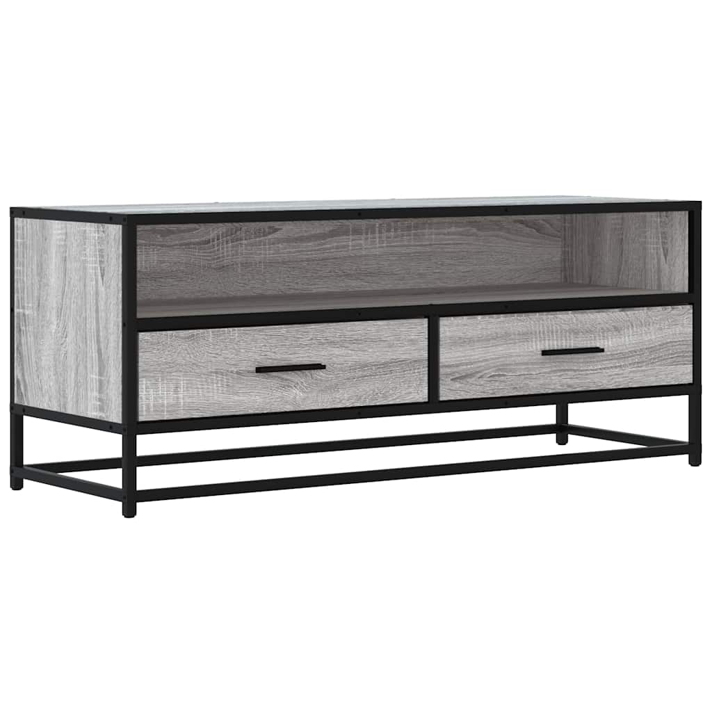 Mobile TV Grigio Sonoma 100x34,5x40cm Legno Multistrato Metallo