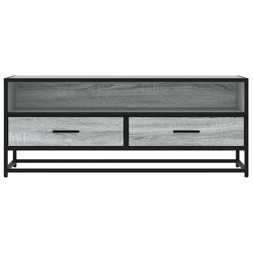 Mobile TV Grigio Sonoma 100x34,5x40cm Legno Multistrato Metallo