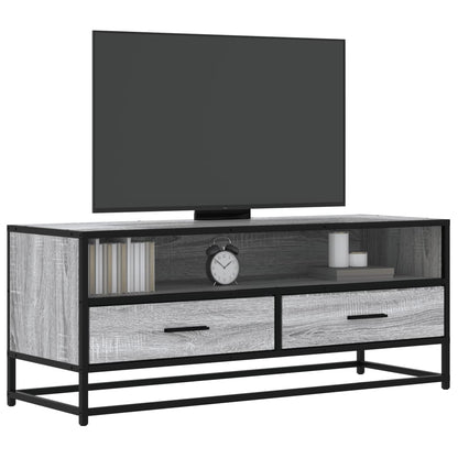 Mobile TV Grigio Sonoma 100x34,5x40cm Legno Multistrato Metallo