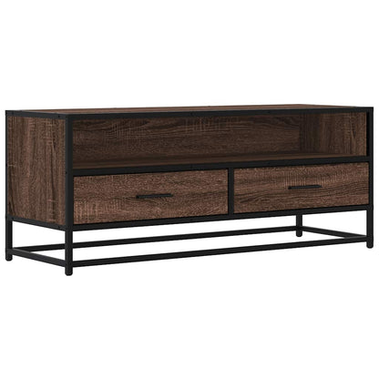 Mobile TV Rovere Marrone 100x34,5x40 cm Multistrato e Metallo