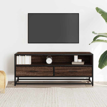 Mobile TV Rovere Marrone 100x34,5x40 cm Multistrato e Metallo