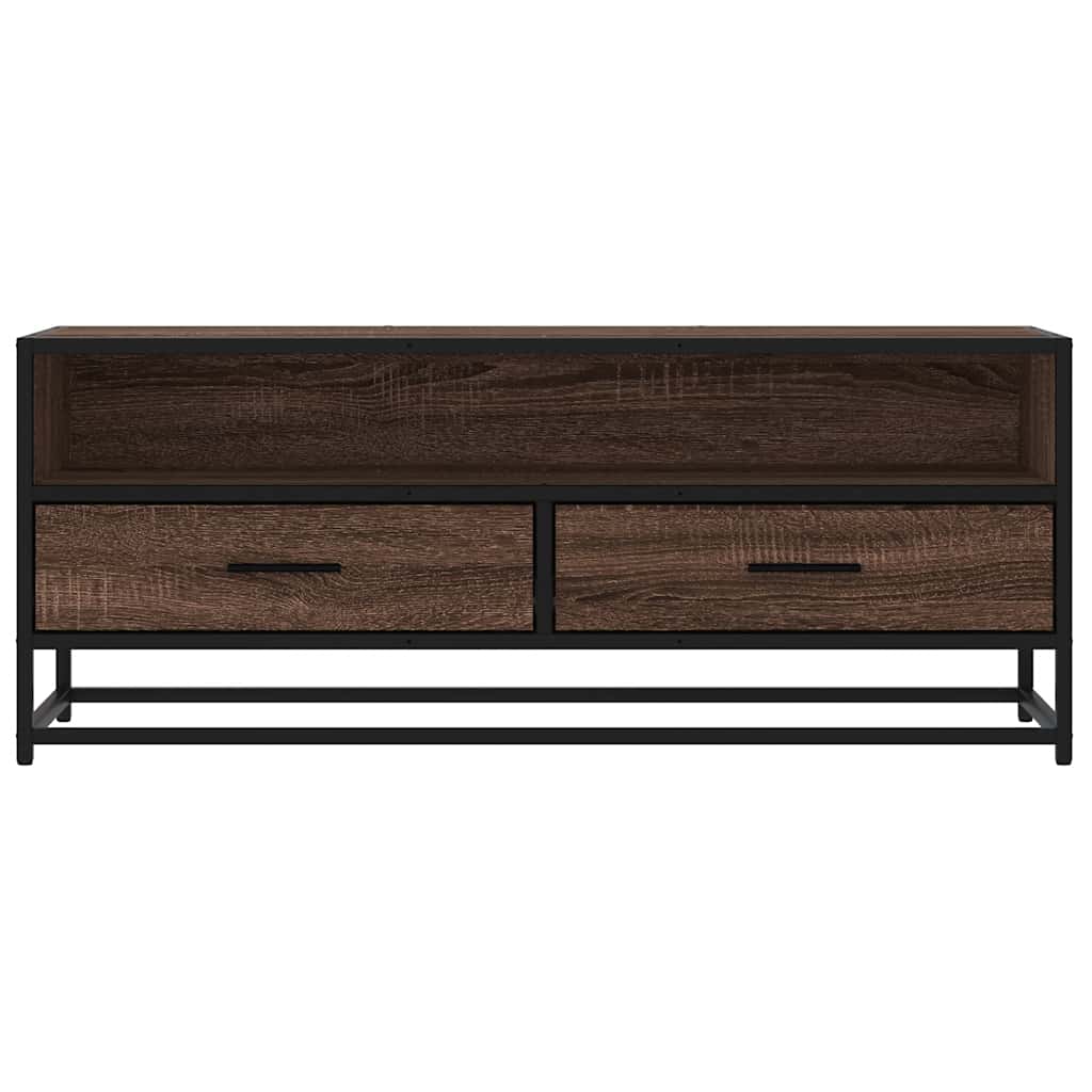 Mobile TV Rovere Marrone 100x34,5x40 cm Multistrato e Metallo