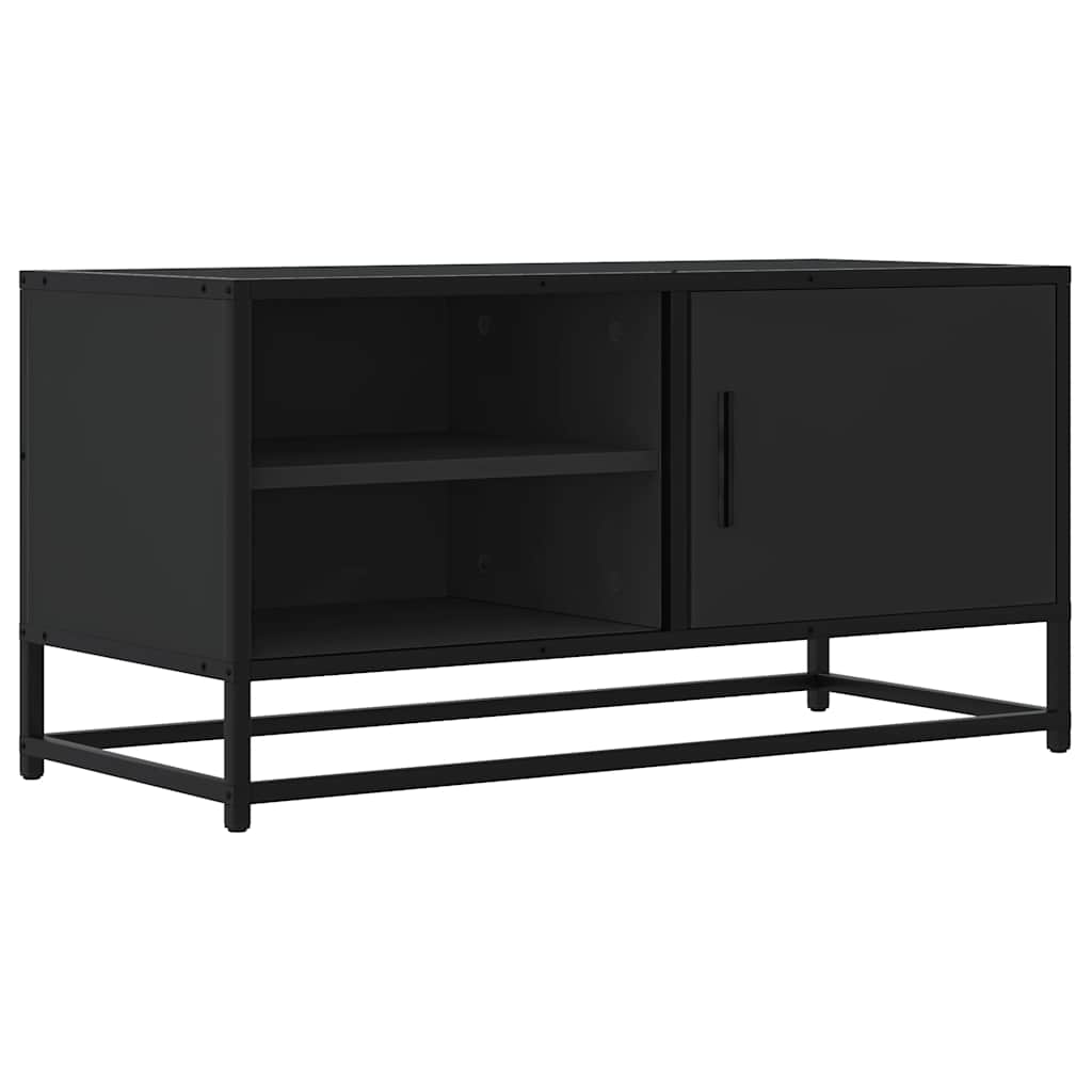 Mobile TV Nero 80x34,5x40cm in Truciolato e Metallo