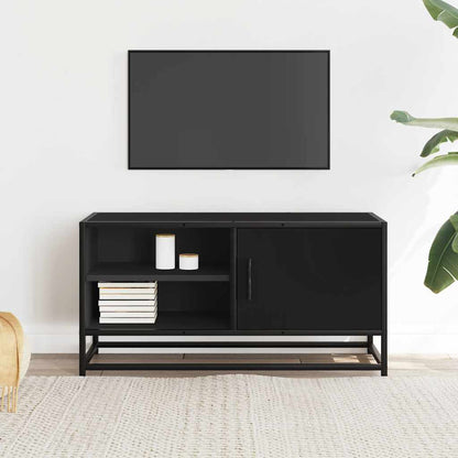 Mobile TV Nero 80x34,5x40cm in Truciolato e Metallo
