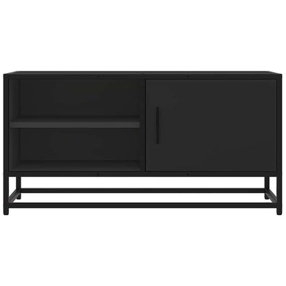 Mobile TV Nero 80x34,5x40cm in Truciolato e Metallo