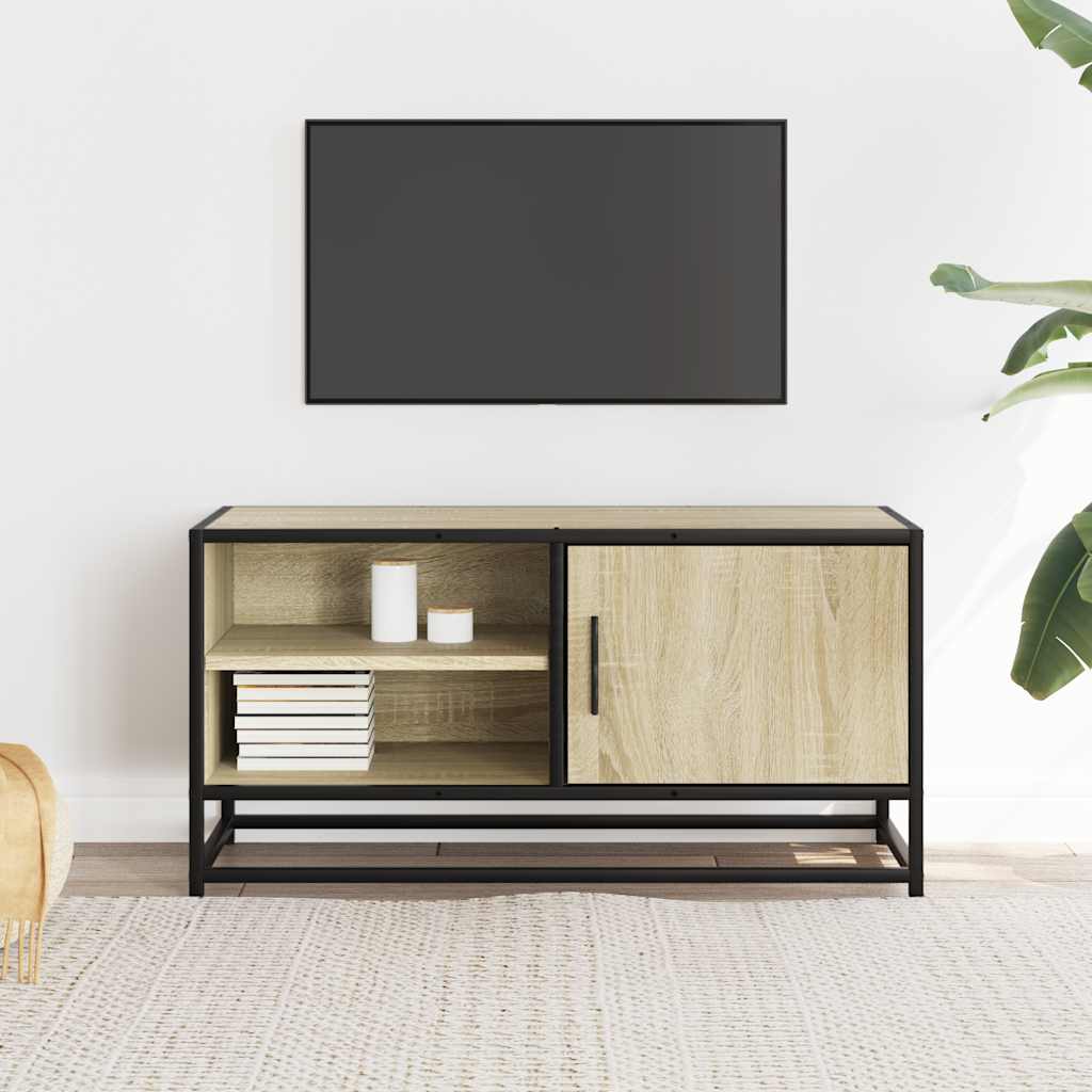 Mobile TV Rovere Sonoma 80x34,5x40 cm Legno Multistrato Metallo