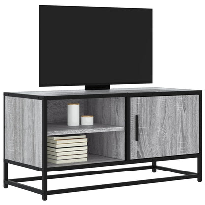 Mobile TV Grigio Sonoma 80x34,5x40 cm Legno Multistrato Metallo