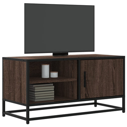 Mobile TV Rovere Marrone 80x34,5x40cm Legno Multistrato Metallo