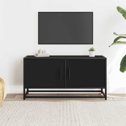 Mobile TV Nero 80x34,5x40 cm in Truciolato e Metallo