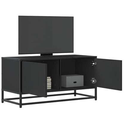 Mobile TV Nero 80x34,5x40 cm in Truciolato e Metallo