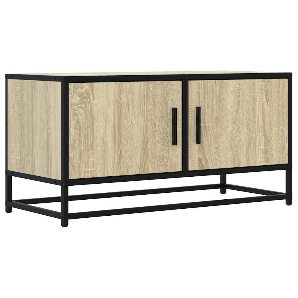 Mobile TV Rovere Sonoma 80x34,5x40 cm Legno Multistrato Metallo