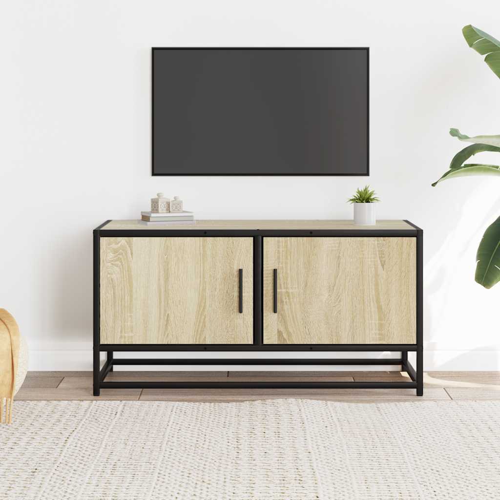 Mobile TV Rovere Sonoma 80x34,5x40 cm Legno Multistrato Metallo