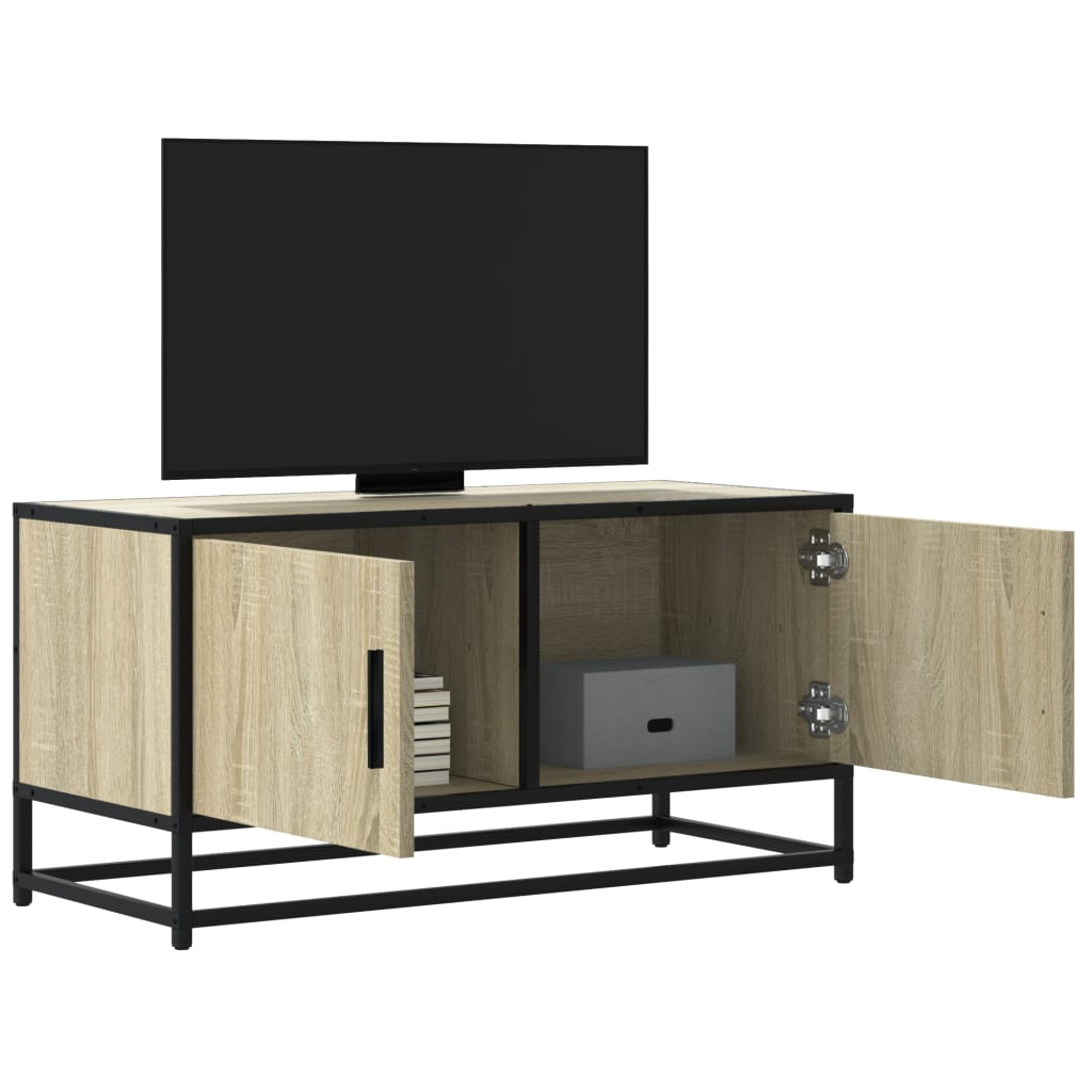 Mobile TV Rovere Sonoma 80x34,5x40 cm Legno Multistrato Metallo