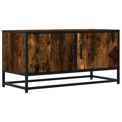 Mobile TV Rovere Fumo 80x34,5x40 cm Legno Multistrato e Metallo