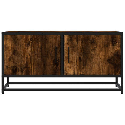 Mobile TV Rovere Fumo 80x34,5x40 cm Legno Multistrato e Metallo
