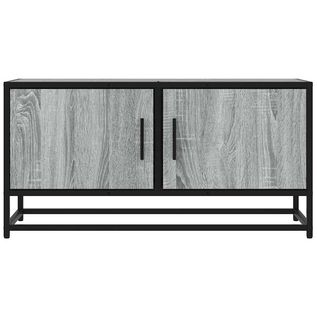 Mobile TV Grigio Sonoma 80x34,5x40 cm Legno Multistrato Metallo