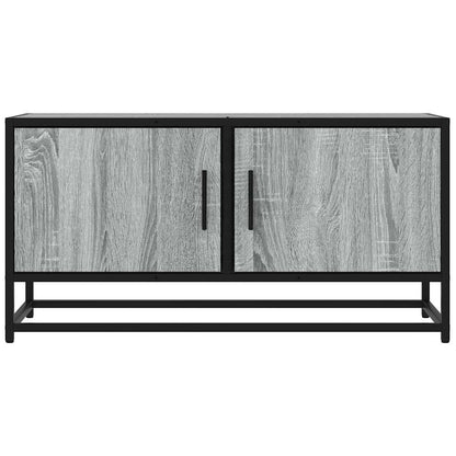 Mobile TV Grigio Sonoma 80x34,5x40 cm Legno Multistrato Metallo