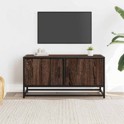 Mobile TV Rovere Marrone 80x34,5x40cm Legno Multistrato Metallo