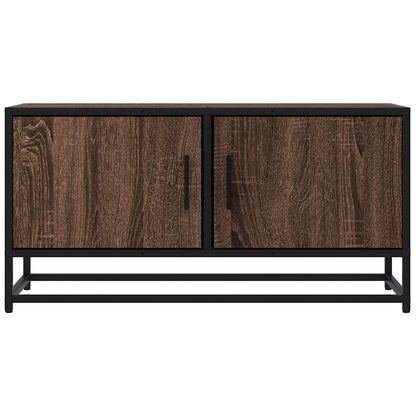 Mobile TV Rovere Marrone 80x34,5x40cm Legno Multistrato Metallo
