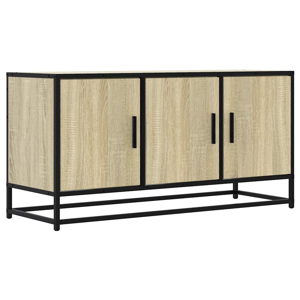 Mobile TV Rovere Sonoma 100x35x50 cm Legno Multistrato Metallo