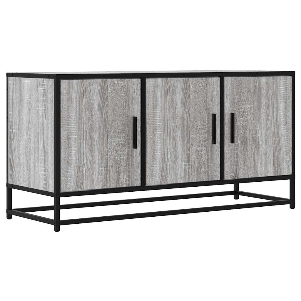 Mobile TV Grigio Sonoma 100x35x50 cm Legno Multistrato Metallo