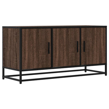 Mobile TV Rovere Marrone 100x35x50 cm Legno Multistrato Metallo