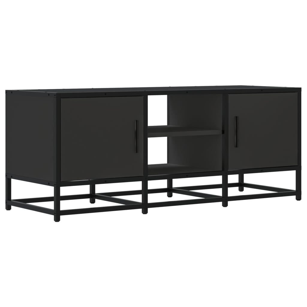 Mobile Porta TV Nero 100x35x41 cm in Truciolato e Metallo