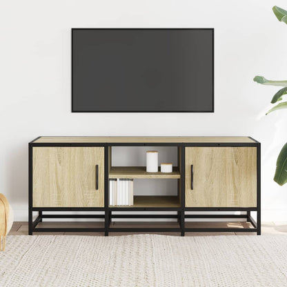 Mobile TV Rovere Sonoma 100x35x41 cm Legno Multistrato Metallo