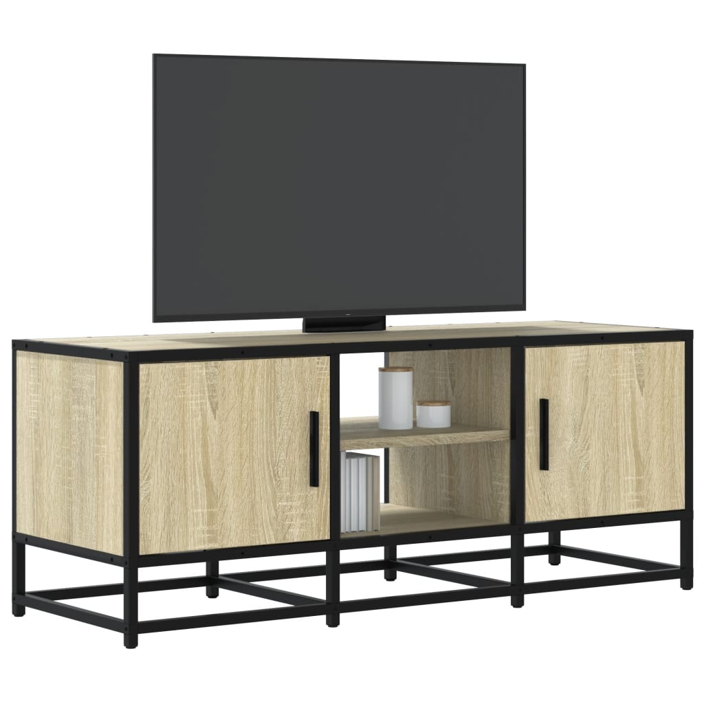 Mobile TV Rovere Sonoma 100x35x41 cm Legno Multistrato Metallo