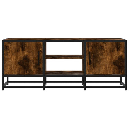Mobile TV Rovere Fumo 100x35x41 cm Legno Multistrato e Metallo