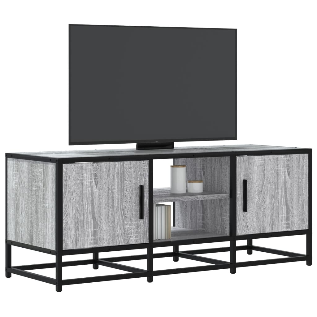 Mobile TV Grigio Sonoma 100x35x41 cm Legno Multistrato Metallo