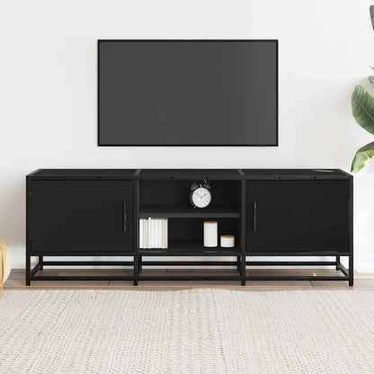 Mobile Porta TV Nero 120x35x41 cm in Truciolato e Metallo