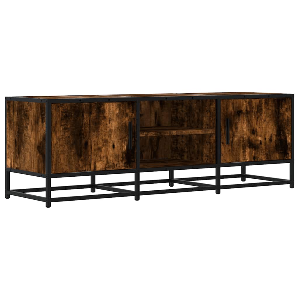 Mobile TV Rovere Fumo 120x35x41 cm Legno Multistrato e Metallo