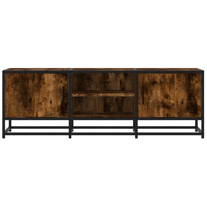 Mobile TV Rovere Fumo 120x35x41 cm Legno Multistrato e Metallo