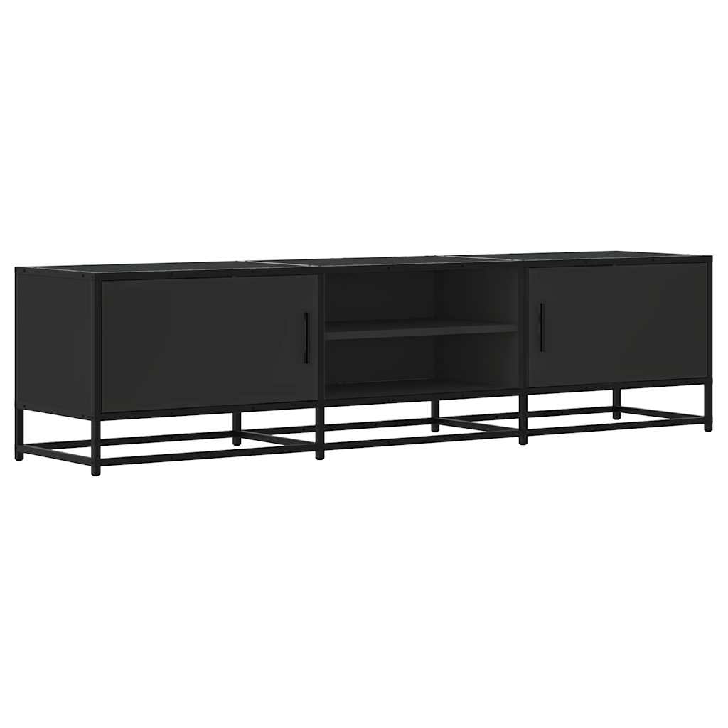 Mobile Porta TV Nero 160x35x41 cm in Truciolato e Metallo
