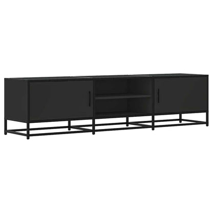 Mobile Porta TV Nero 160x35x41 cm in Truciolato e Metallo