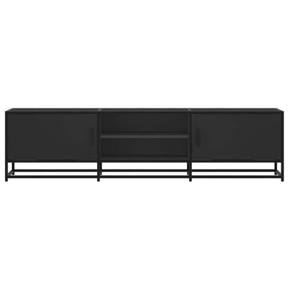 Mobile Porta TV Nero 160x35x41 cm in Truciolato e Metallo