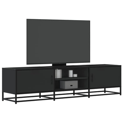 Mobile Porta TV Nero 160x35x41 cm in Truciolato e Metallo