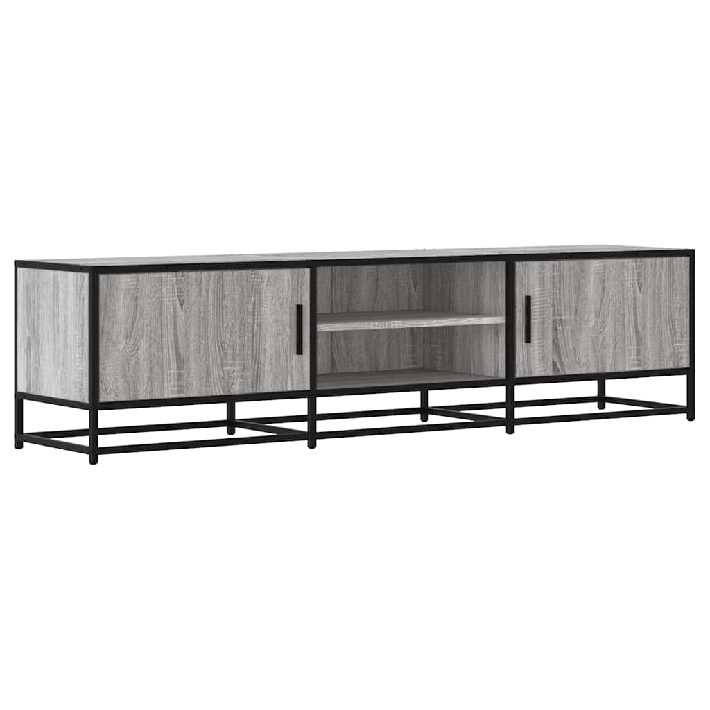 Mobile TV Grigio Sonoma 160x35x41cm Legno Multistrato e Metallo