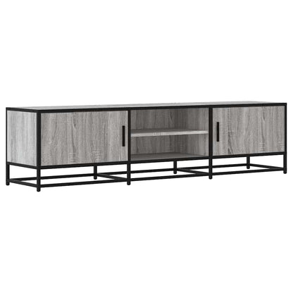 Mobile TV Grigio Sonoma 160x35x41cm Legno Multistrato e Metallo