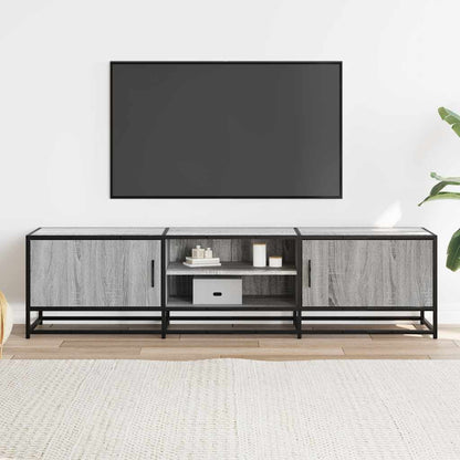 Mobile TV Grigio Sonoma 160x35x41cm Legno Multistrato e Metallo
