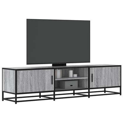 Mobile TV Grigio Sonoma 160x35x41cm Legno Multistrato e Metallo