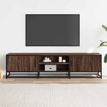 Mobile TV Rovere Marrone 160x35x41 cm Legno Multistrato Metallo