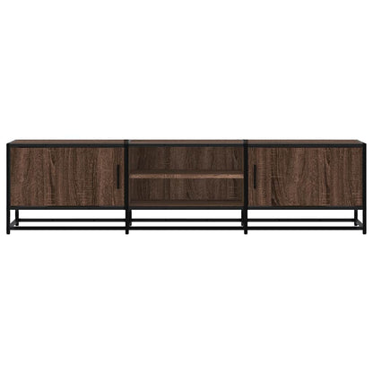 Mobile TV Rovere Marrone 160x35x41 cm Legno Multistrato Metallo