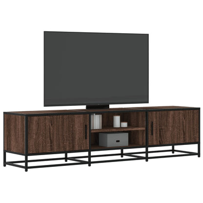 Mobile TV Rovere Marrone 160x35x41 cm Legno Multistrato Metallo