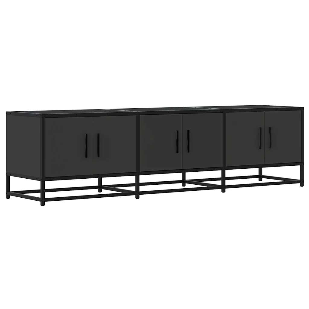 Mobile Porta TV Nero 150x35x41 cm in Truciolato e Metallo
