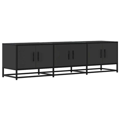 Mobile Porta TV Nero 150x35x41 cm in Truciolato e Metallo